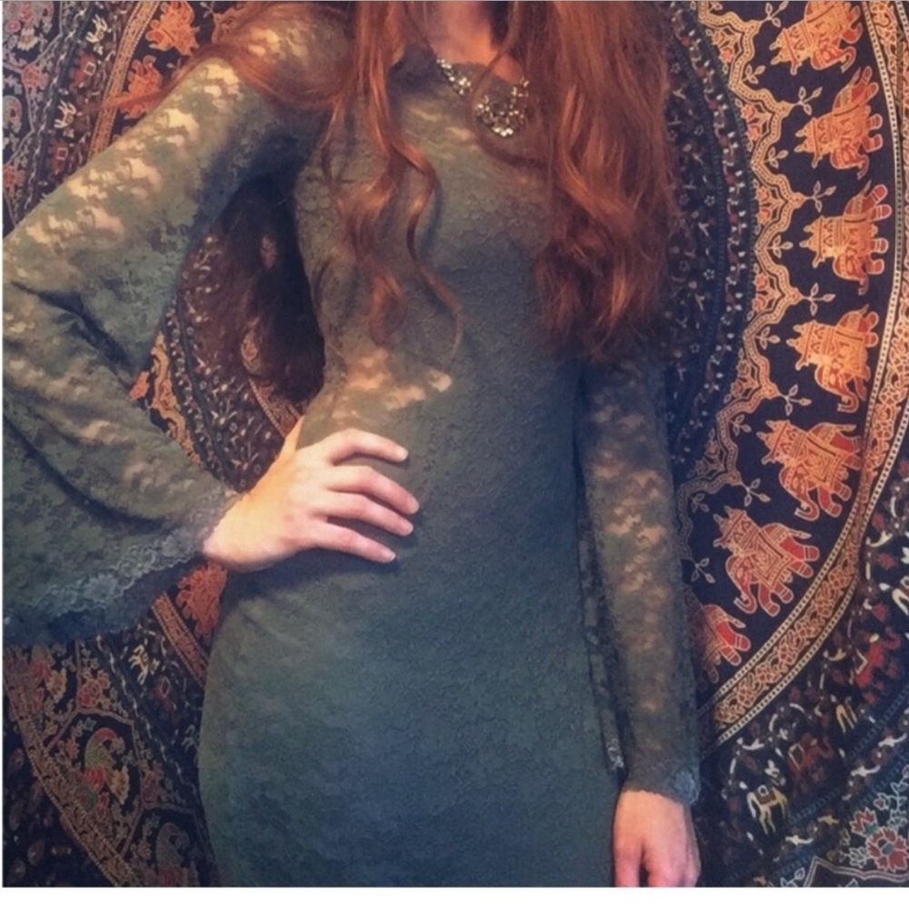 NWT: FREE PEOPLE Lace Dress Slate Grey